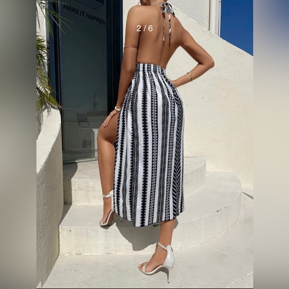 Summer halter, backless double slit dress( NWOT) - Picture 2 of 7